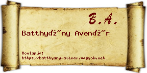 Batthyány Avenár névjegykártya